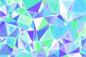 Purple blue green white random sizes low poly background