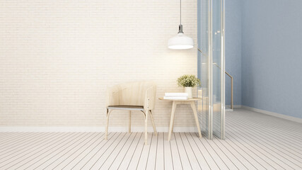 living area in coffee shop or apartment - 3D Rendering
