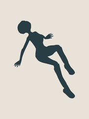 Silhouette of sexy posing girl. Vector Illustration