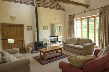 Fototapeta premium Furnished Interior of a Luxurious Cottage