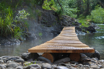 Bridge over hot springs - 157605852