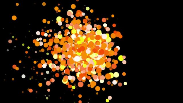 4k Abstract explosions particle,bubble dust blister fireworks dots background.