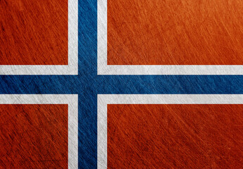 Fototapeta premium Norway flag vintage, retro, scratched, Steel background.