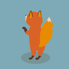 Red fox back view