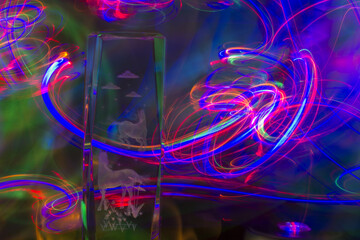 Abstract glowing horses
