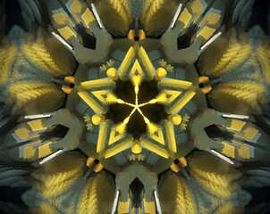 Abstract extruded mandala 3D illustration