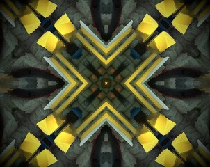 Abstract extruded mandala 3D illustration