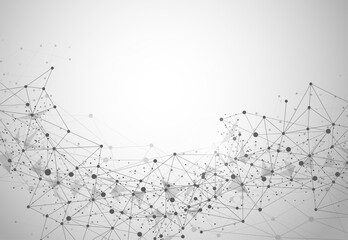 Abstract Polygonal Space Background with Connecting Dots and Lines