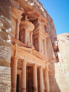 PETRA, JORDAN - OCTOBER 24, 2011: People visiting Petra, Jordan, unesco world heritage site on October 24, 2011