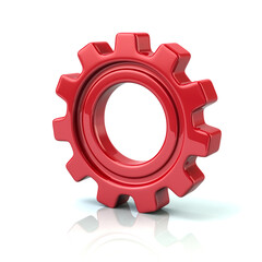 3d illustration of red gear wheel