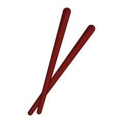 pair of chopsticks element japan food image vector illustration