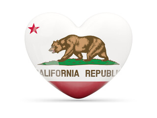 Flag of california, US state heart icon