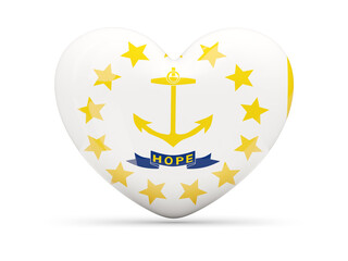 Flag of rhode island, US state heart icon