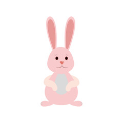 Cute easter bunny cartoon icon vector illustration graphic design