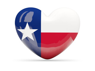 Fototapeta premium Flag of texas, US state heart icon