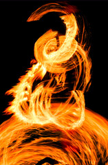 Blurred fire on a black background