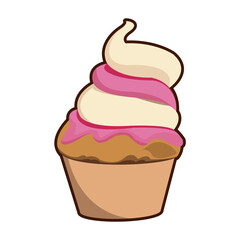 ice cream fresh cold sweet outline vector illustration