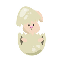 Cute easter bunny cartoon icon vector illustration graphic design