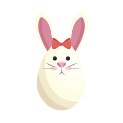 Cute easter bunny cartoon icon vector illustration graphic design