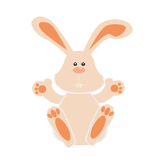 Cute easter bunny cartoon icon vector illustration graphic design