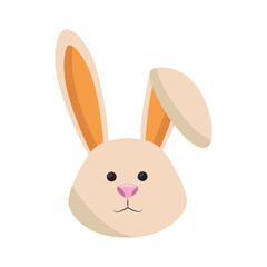 Cute easter bunny cartoon icon vector illustration graphic design