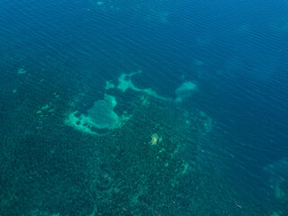 Fototapeta na wymiar Aerial view of coast and sea floor in Corsica