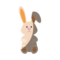 Cute easter bunny cartoon icon vector illustration graphic design