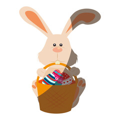 Cute easter bunny cartoon icon vector illustration graphic design