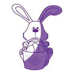 Cute easter bunny cartoon icon vector illustration graphic design