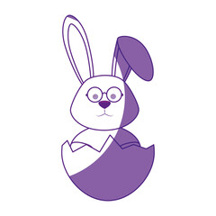 Cute easter bunny cartoon icon vector illustration graphic design