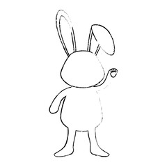 Cute easter bunny cartoon icon vector illustration graphic design