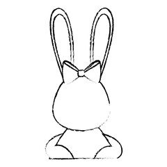 Cute easter bunny cartoon icon vector illustration graphic design
