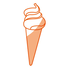 ice cream cone sundae dessert frozen vector illustration