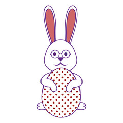 Cute easter bunny cartoon icon vector illustration graphic
