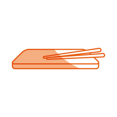 traditional japan of sushi plate or wooden chopstick vector illustration