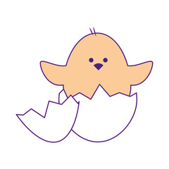 Little chicken cartoon icon vector illustration graphic