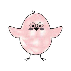 Little chicken cartoon icon vector illustration graphic
