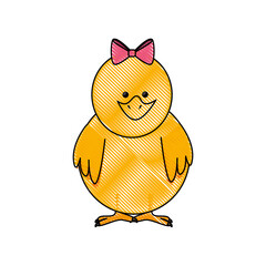 Little chicken cartoon icon vector illustration graphic