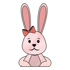 Cute easter bunny cartoon icon vector illustration graphic