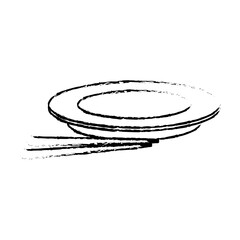 empty plate with chopsticks bamboo vector illustration