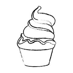 sweet cartoon cold ice cream tasty frozen vector illustration