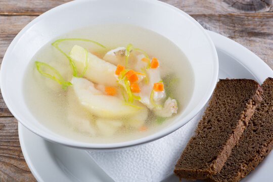 Russian soup served with black bread
