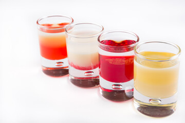 Row of alcohol shots