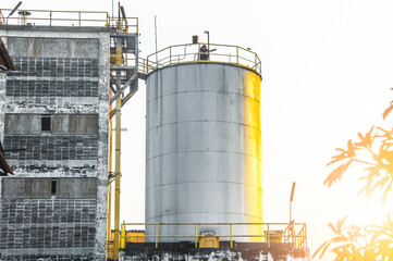 Industrial view at oil refinery plant form industry zone