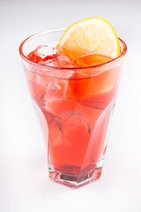 Lemonade glass on white background