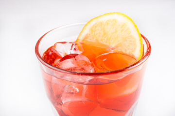 Lemonade glass on white background