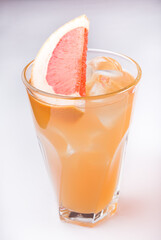 Lemonade glass on white background