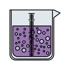 colorful silhouette image glass jar for laboratory with liquid solution vector illustration