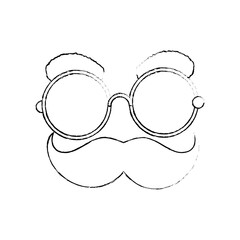 Eye glasses with mustache joke mask icon vector illustration graphic design