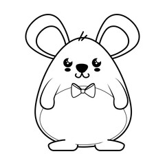 Hamster kawaii cartoon icon vector illustration graphic design